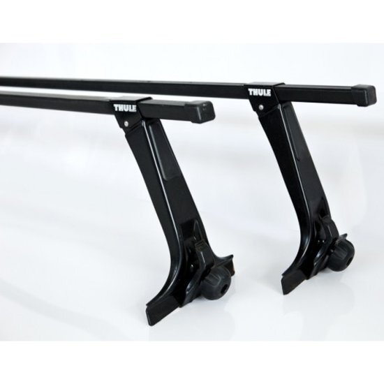 THULE Fußsatz 953 + THULE 765 Vierkantstreben für Land Rover Defender 90/110/130 (ab Bj. 1983)