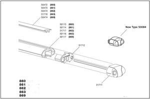 THULE 50084 Endkappen (4 Stück) Aeroprofile 860,861,862,863,869